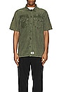 view 4 of 4 Short Sleeve Washed Fatigue Shirt Jacket in Og-107 Green