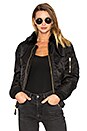 view 1 of 5 BLOUSON BOMBER COL IMITATION FOURRURE B-15 SLIM FIT in Black