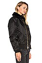 view 2 of 5 BLOUSON BOMBER COL IMITATION FOURRURE B-15 SLIM FIT in Black