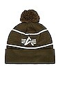 view 3 of 3 Essential Pom Beanie in Olive