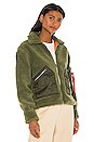 view 2 of 4 BLOUSON IMITATION FOURRURE UTILITY in Sage & Emergency Orange