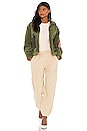 view 4 of 4 BLOUSON IMITATION FOURRURE UTILITY in Sage & Emergency Orange