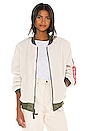 view 1 of 5 BLOUSON BOMBER L-2B in Light Cream & Sage Lining