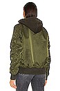 view 4 of 6 MA-1 Hooded Battlewash Flight Jacket in Dark Green