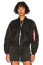 view 2 of 5 L-2B Cropped Flight Jacket in Black