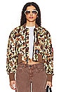 view 1 of 7 Cropped Flight Jacket in Green Frogskin Camo