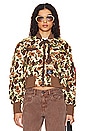 view 2 of 7 Cropped Flight Jacket in Green Frogskin Camo
