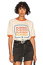 view 1 of 5 Playboy Multi Stack Ringer Tee in Vintage Cream