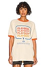 view 2 of 5 Playboy Multi Stack Ringer Tee in Vintage Cream