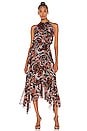 view 1 of 5 ROBE MAXI BARDOT in Black & Red Multi