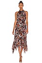 view 4 of 5 ROBE MAXI BARDOT in Black & Red Multi