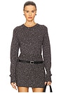 view 1 of 5 Zoe Sweater in Charcoal & Dark Brown