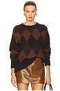 view 1 of 4 Ezra Sweater in Deep Plum, Bronco & Dark Umber