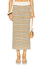 view 1 of 6 Alexis Skirt in Parchment & Aged Bronze Stripe