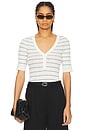 view 1 of 4 Francis Top in Bright White & Navy