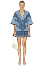 view 1 of 4 Jesse Denim Applique Mini Dress in Blue