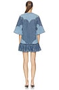 view 4 of 4 Jesse Denim Applique Mini Dress in Blue