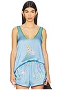 view 1 of 4 Anouk Silk Tank Top in Sky
