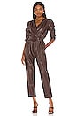 view 1 of 3 Annika Leather Jumpsuit in Chocolate