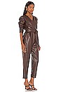 view 2 of 3 Annika Leather Jumpsuit in Chocolate