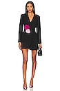 view 1 of 3 X Revolve Parnell With Silk Flowers Blazer Mini Dress in Black, Dark Hot Pink & Flamingo