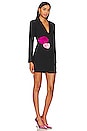 view 2 of 3 X Revolve Parnell With Silk Flowers Blazer Mini Dress in Black, Dark Hot Pink & Flamingo