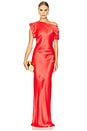 view 1 of 3 ROBE MAXI EN SOIE ELROY in Crimson