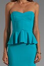 view 5 of 5 Strapless Peplum Dress in Aqua