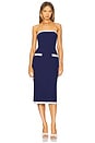 view 1 of 3 Strapless Martini Midi in Navy in Navy & Ivory