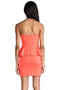 view 3 of 5 Strapless Peplum Dress in Neon Orange