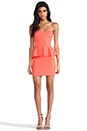 view 4 of 5 Strapless Peplum Dress in Neon Orange