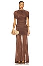 view 1 of 3 x REVOLVE Evianna Mesh Gown in Chocolate Brown