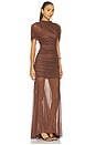 view 2 of 3 x REVOLVE Evianna Mesh Gown in Chocolate Brown
