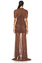 view 3 of 3 x REVOLVE Evianna Mesh Gown in Chocolate Brown