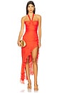 view 1 of 4 Marabou Dress in Blood Orange