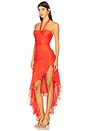 view 3 of 4 Marabou Dress in Blood Orange