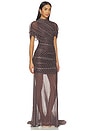 view 2 of 4 ROBE DE SOIRÉE EVIANNA in Chocolate Brown Polka Dot
