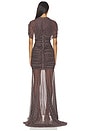 view 3 of 4 ROBE DE SOIRÉE EVIANNA in Chocolate Brown Polka Dot