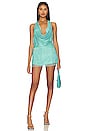 view 4 of 5 X Revolve Niecy Mesh Sparkle Mini Skirt in Aqua