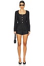 view 1 of 4 Long Sleeve Kya Romper in Black