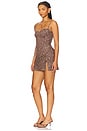 view 2 of 3 Taylor Skort Romper in Brown Paisley