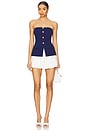 view 1 of 3 Kourt Skort Romper in Navy & Ivory