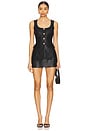 view 1 of 3 Kya Romper in Black Faux Leather