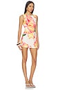 view 2 of 3 Francie Romper in Hibiscus Print