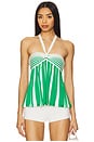 view 1 of 4 Dianella Top in Ivory & Green