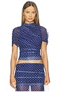 view 1 of 6 Evianna Top in Navy Polkadot