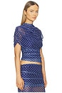 view 2 of 6 Evianna Top in Navy Polkadot