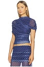 view 3 of 6 Evianna Top in Navy Polkadot