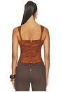view 4 of 4 Ceronne Suede Top in Chestnut