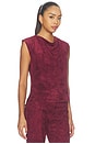 view 2 of 4 Freya Suede Top in Burgundy